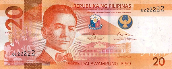 PN230 Philippines - 20 Piso Year 2022